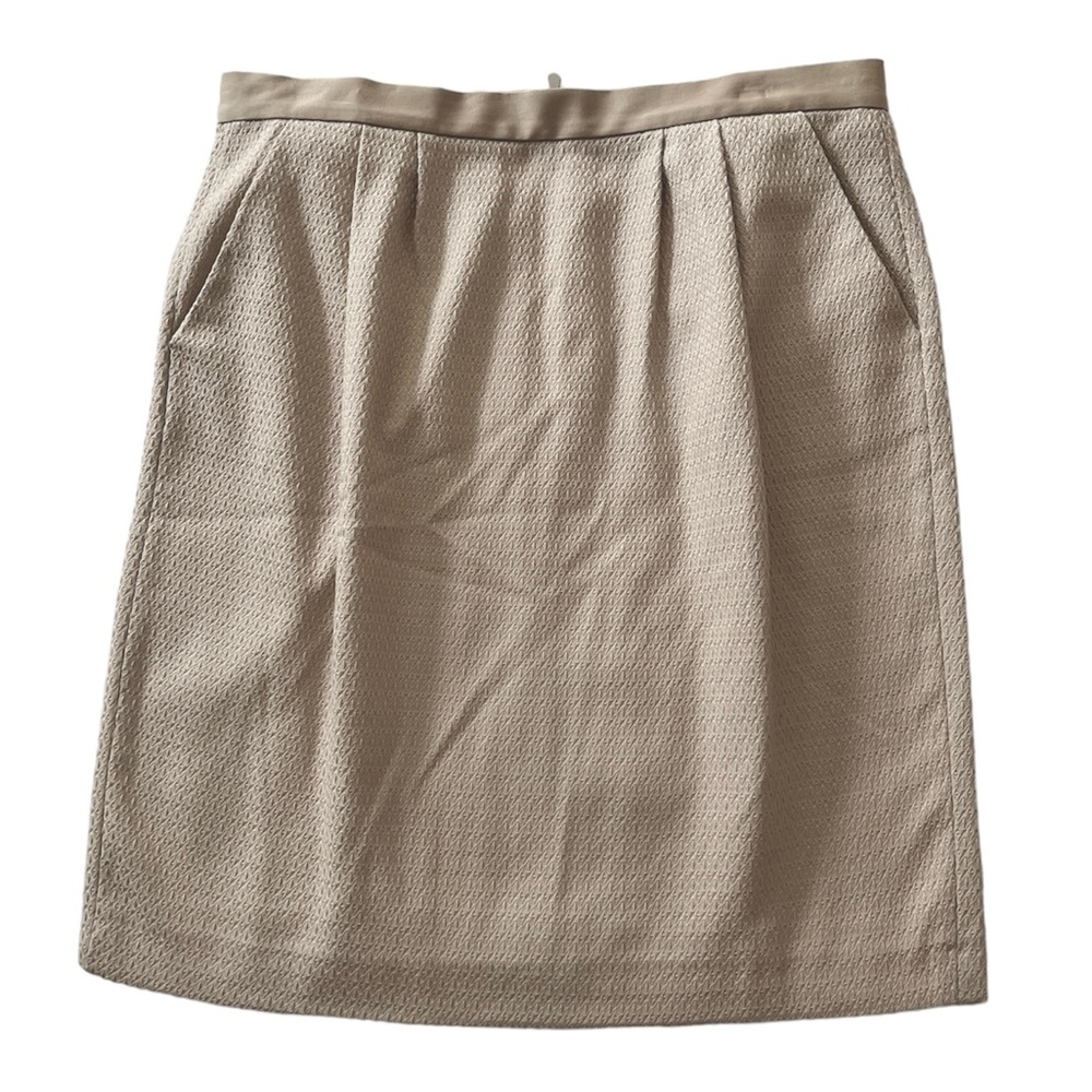 GERARD DAREL textured pleated pencil skirt with pockets cream sz40 US 8 like new